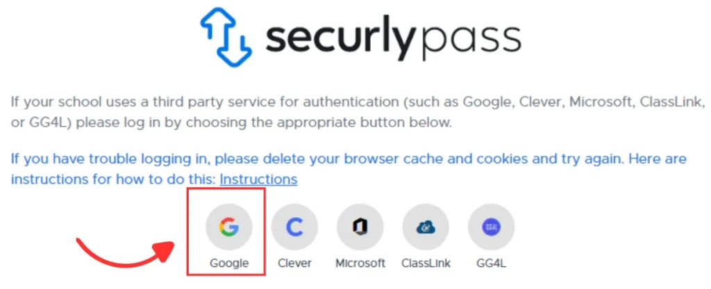 ehallpass (securlypass) Login Using Google