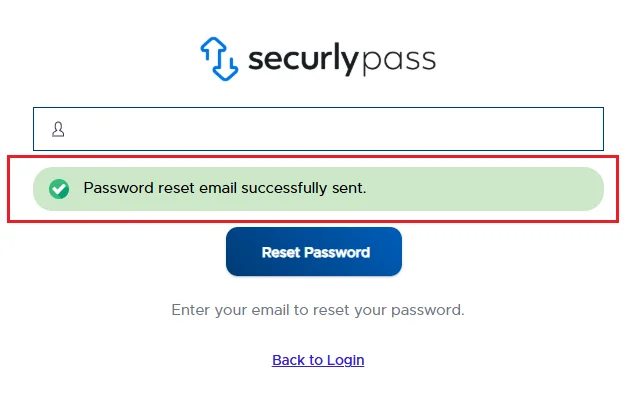 Reset pasword email sent ehallpass (securlypass)